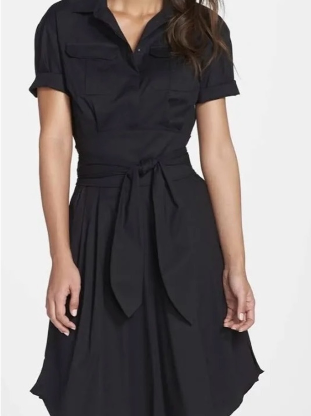 Cynthia Steffe Maya Tie Waist Fit And Flare Short Sleeve Shirtdress
